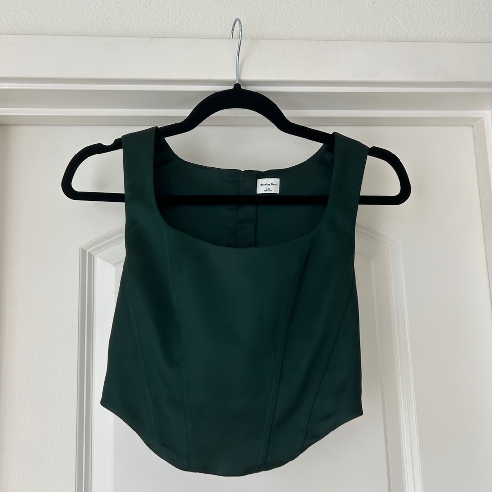 Aritzia Sunday Best satin bustier top